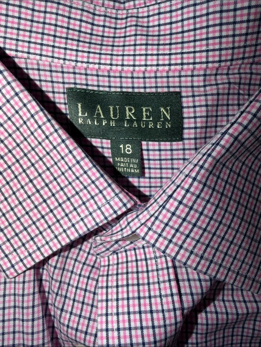 Ralph Lauren Pink and Blue Micro-Check Button-Down Shirt